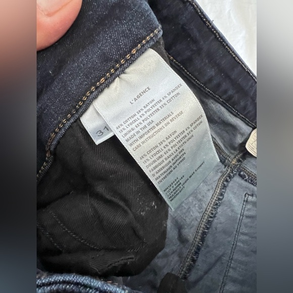 L'AGENCE | Women’s SZ 31 | Margot High Rise Ankle Skinny Jeans | Dark Wash EUC - Picture 3 of 9